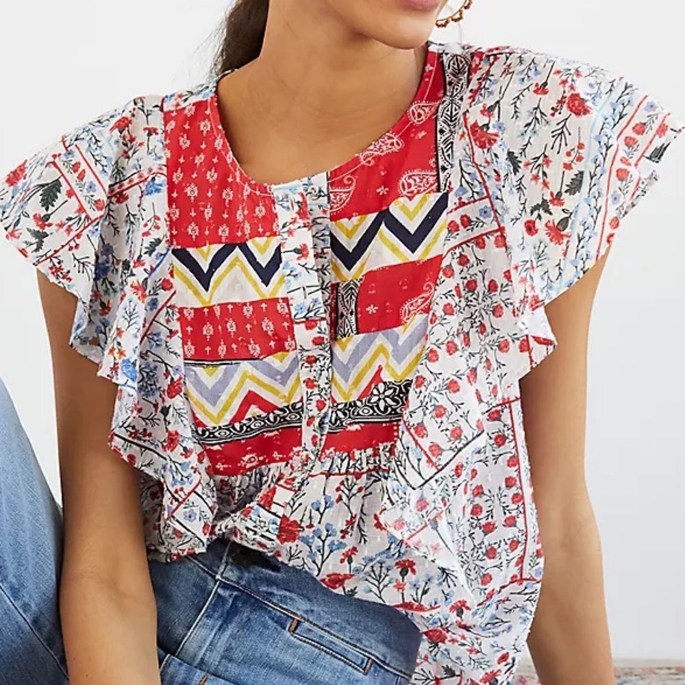 Let Me Be for Anthropologie Bandana Buttondown NWT